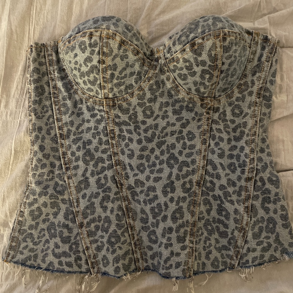 Denim top bustier